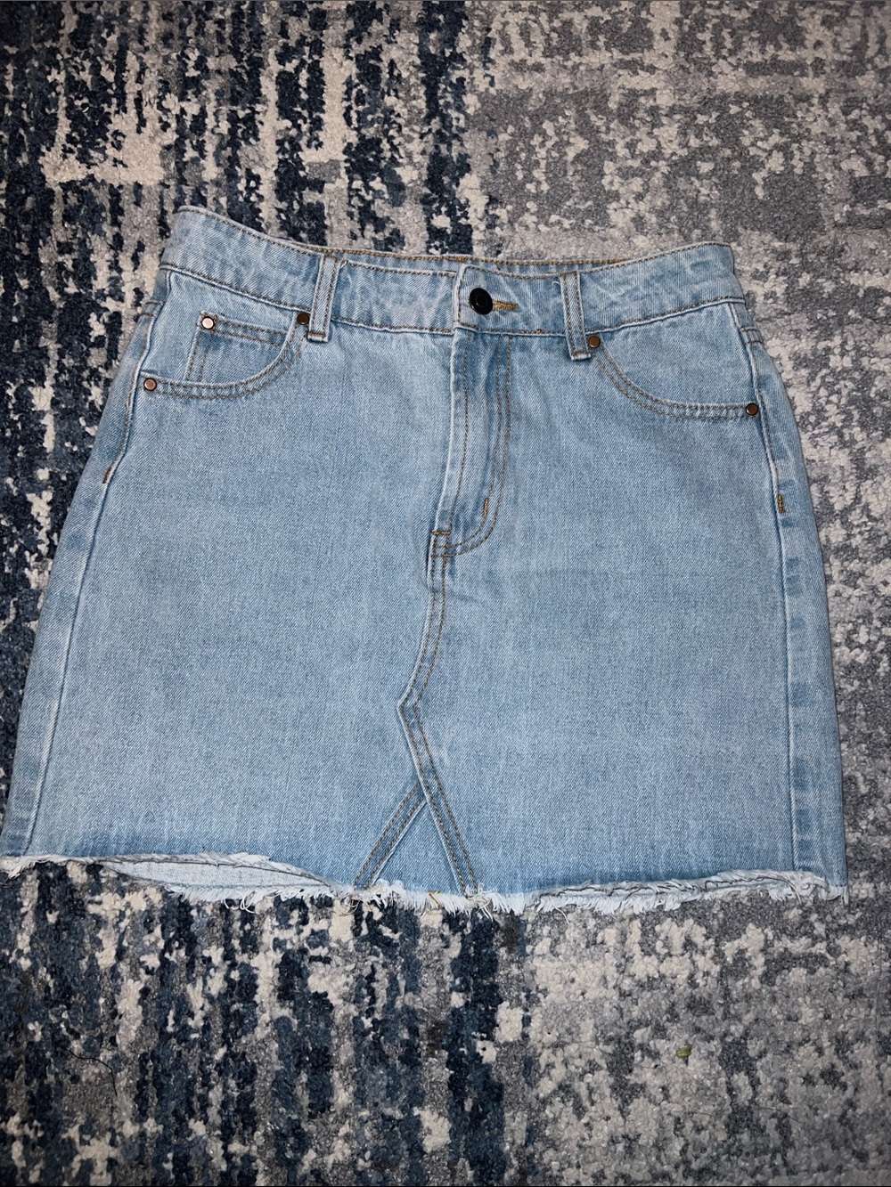 Light Blue Denim Mini Skirt